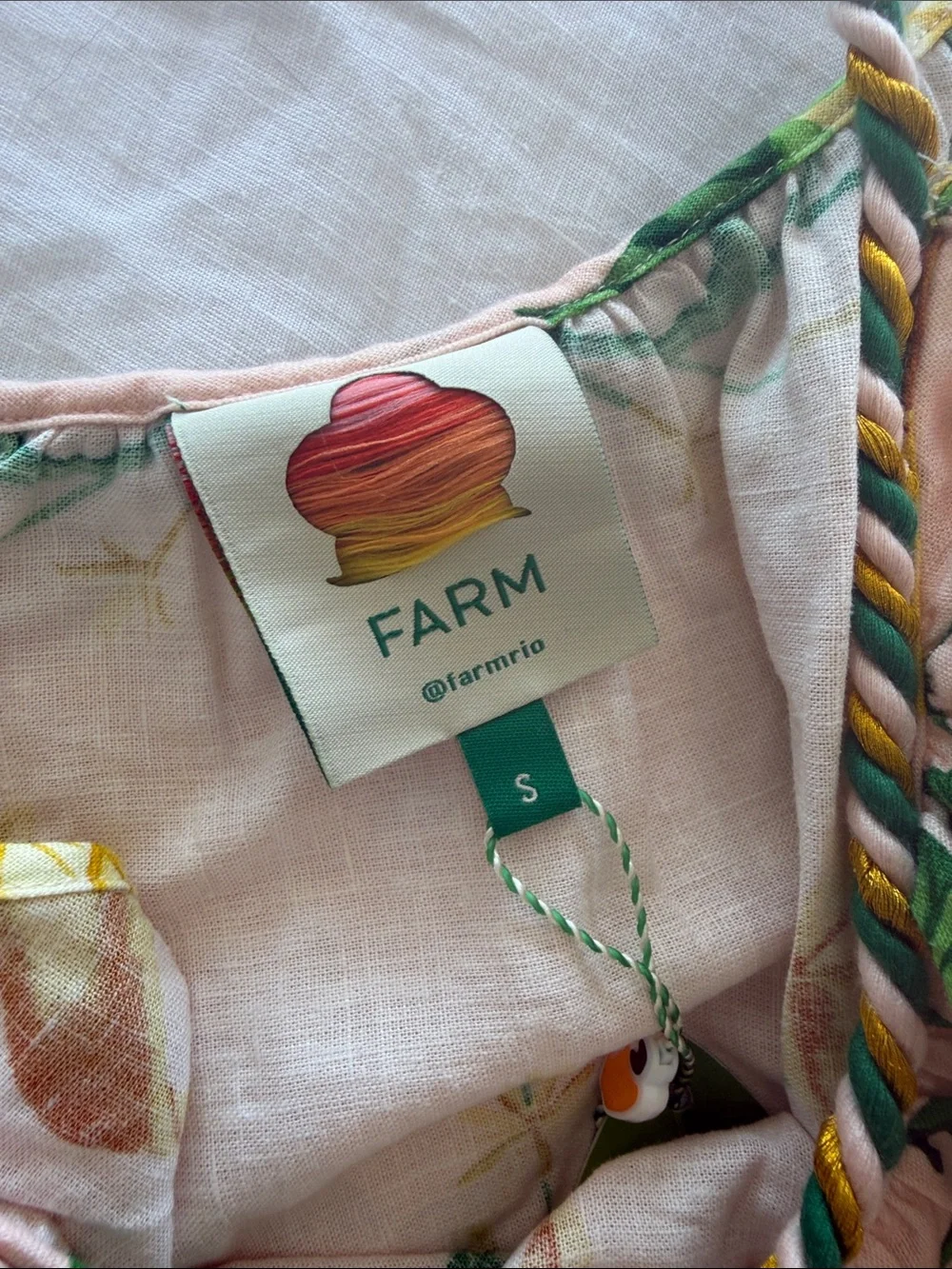 FARM Rio Pink Maxi Dress with Green & Yellow Floral Print - Picture 2 of 5